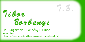 tibor borbenyi business card
